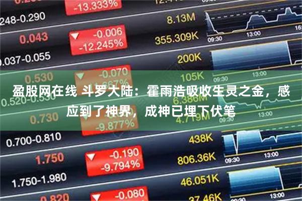 盈股网在线 斗罗大陆:霍雨浩吸收生灵之金,感应到了神界,成神已埋下伏笔