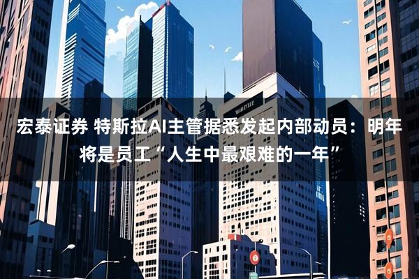 宏泰证券 特斯拉AI主管据悉发起内部动员:明年将是员工“人生中最艰难的一年”